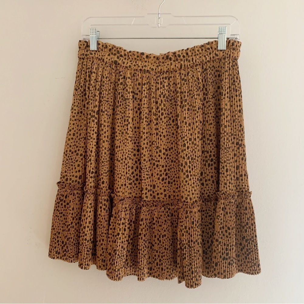 Current Air Micro Pleated Animal Print Skirt Large NEW NWT